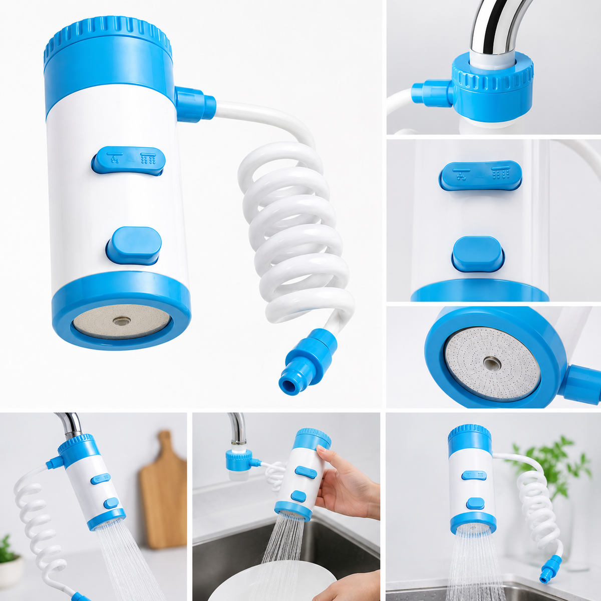 Flexible tap extender bending to reach the corner of a sink